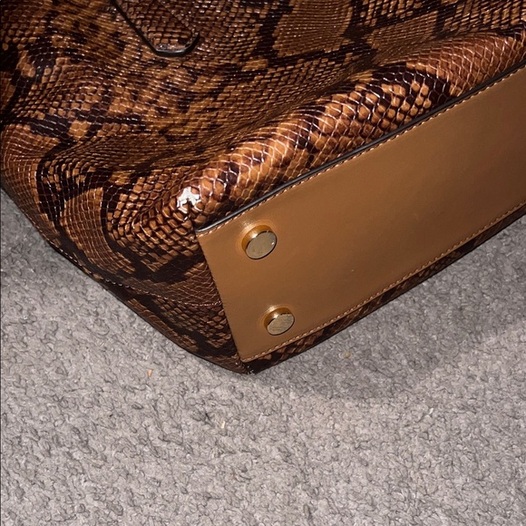 MICHAEL KORS Brown Snake Python Embossed Satchel - Picture 6 of 8